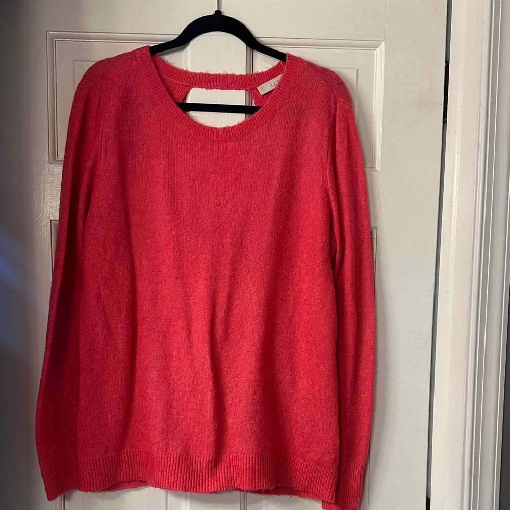 LOFT Hot Pink Crew Neck Sweater